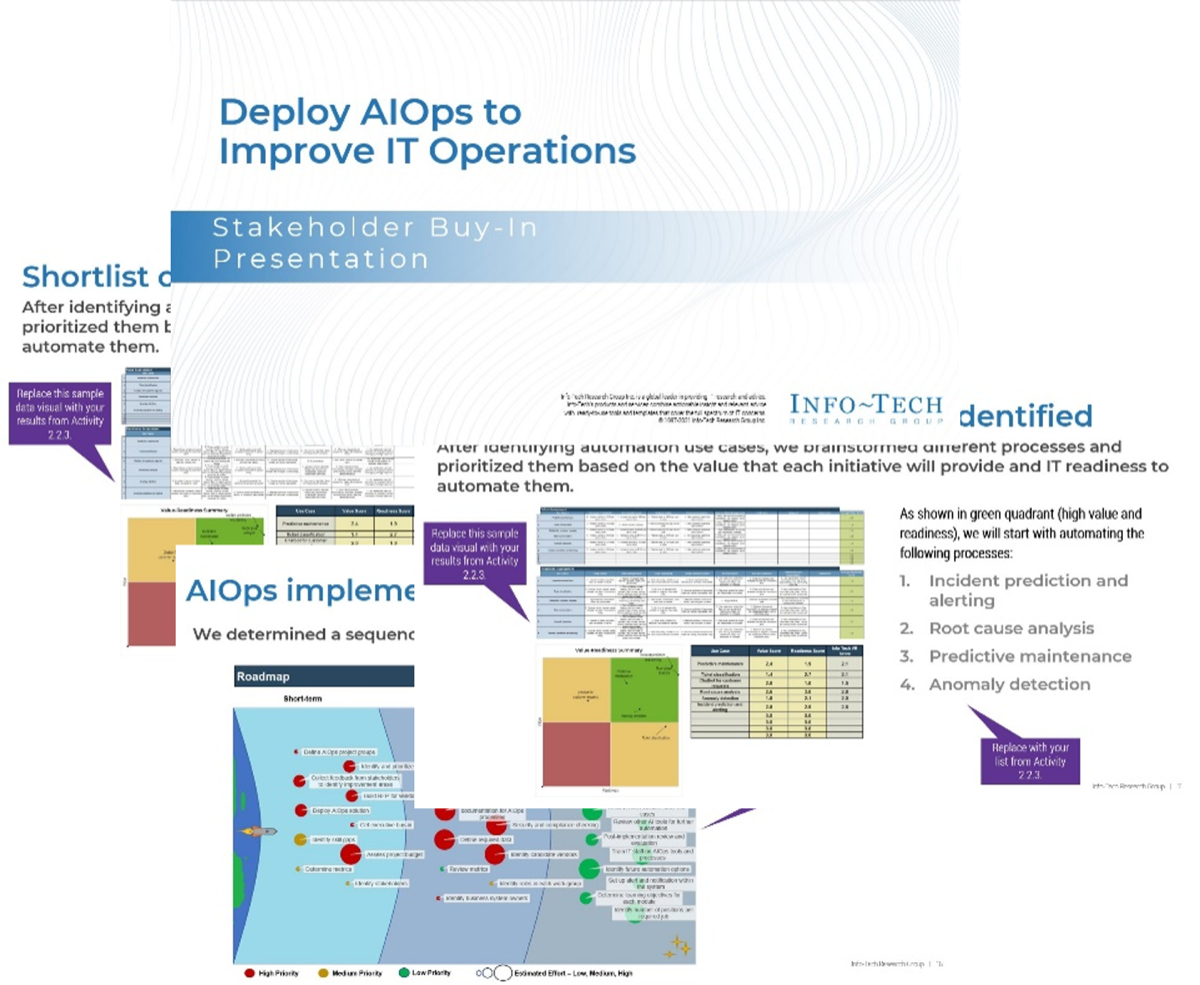 Sample of the Stakeholder Buy-In Presentation key deliverable.